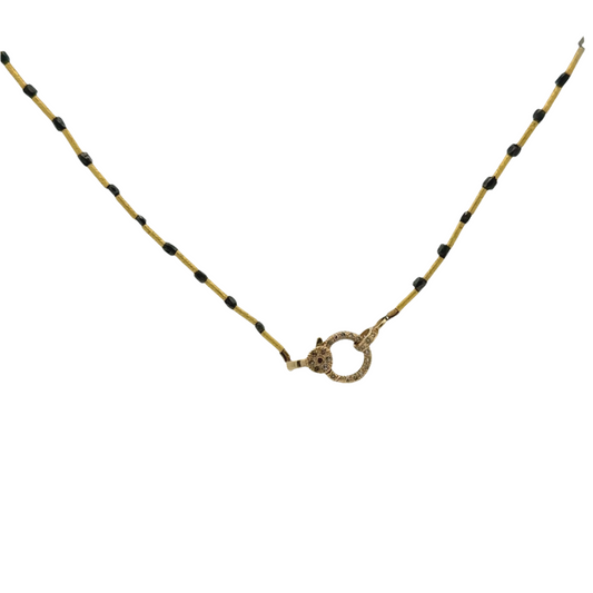 Black Diamond + Gold Alternating Beaded Chain