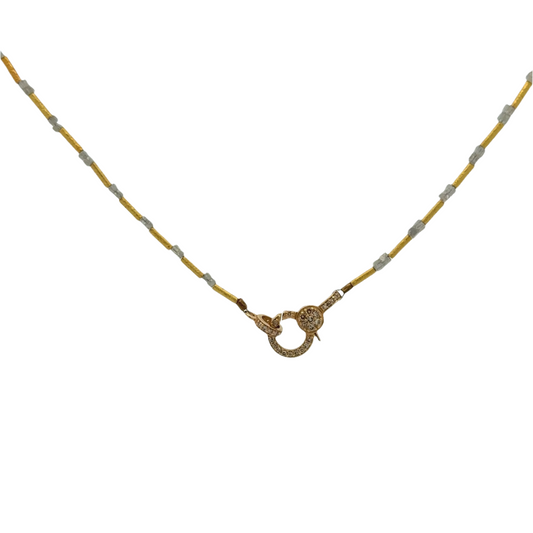 Gold + Grey Diamond Alternating Beaded Chain