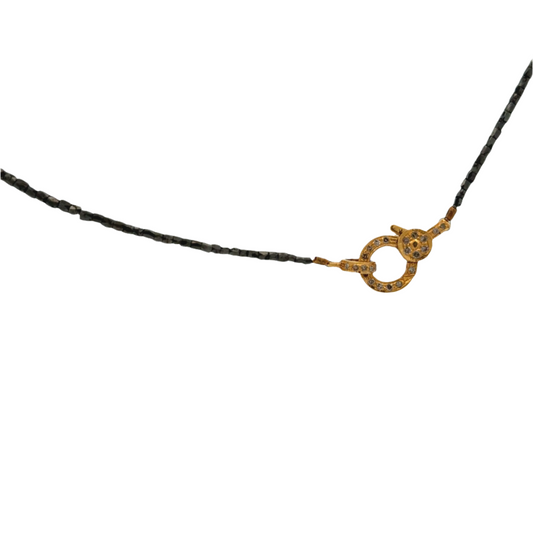 Black Diamond + Gold Beaded Chain