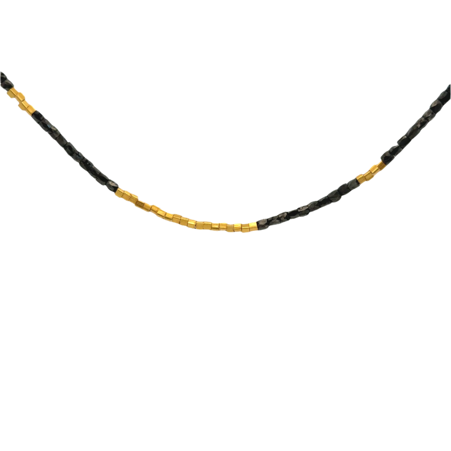 Black Diamond + Gold Beaded Chain