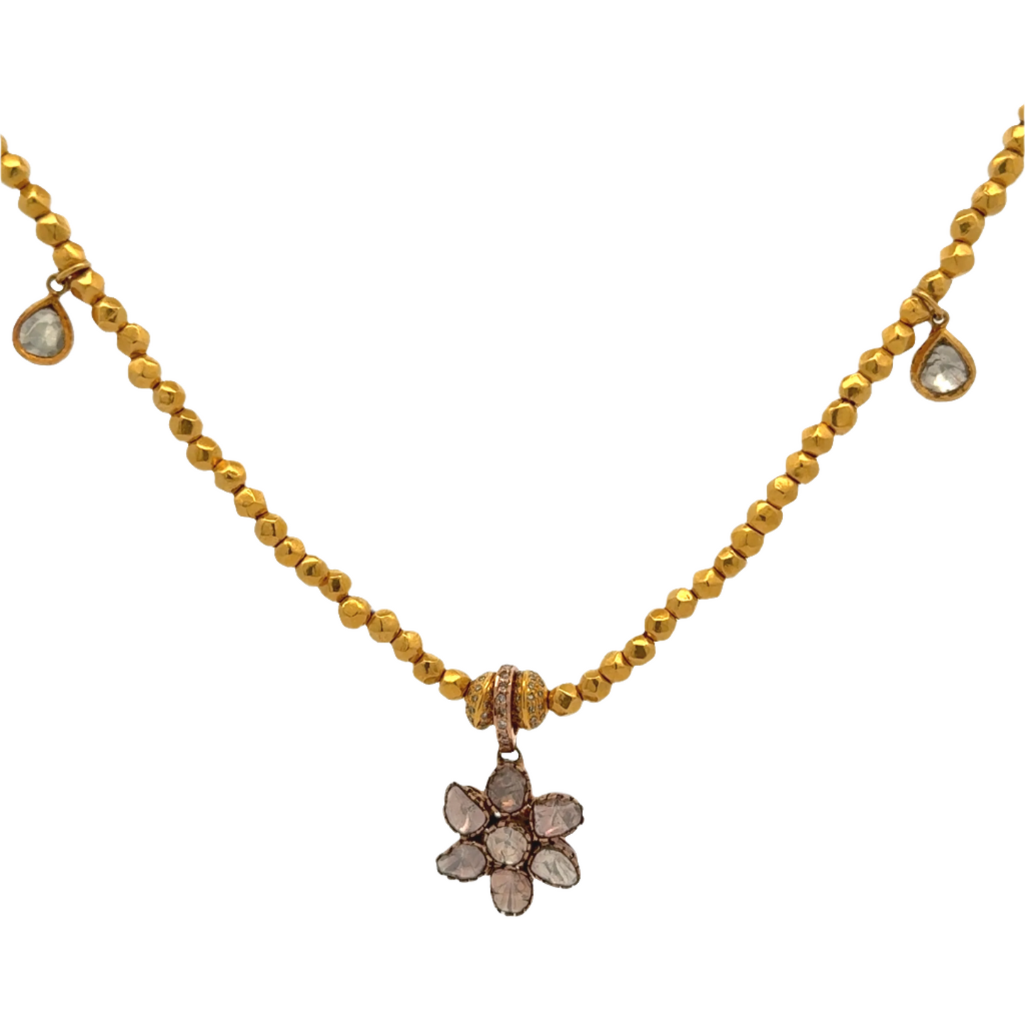 Diamond Flower Gold Beaded Chain