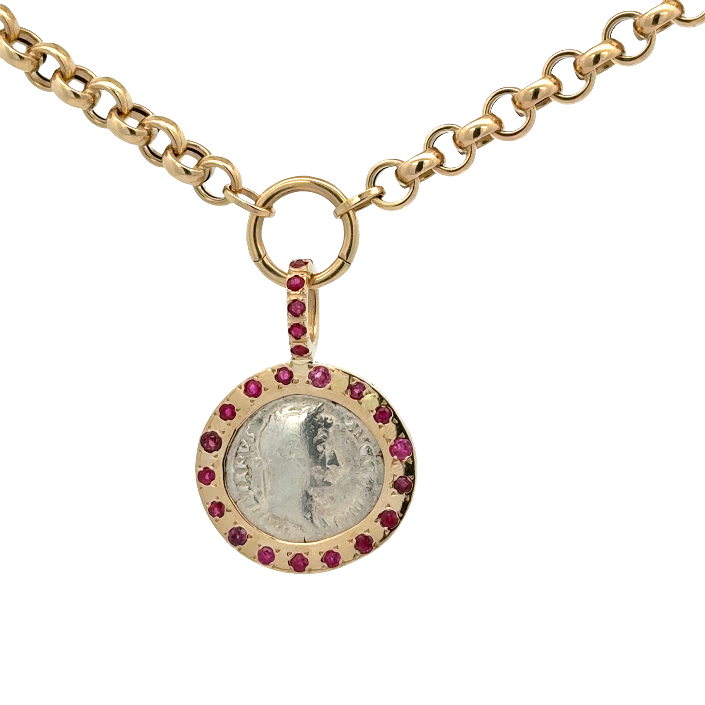 Ancient Roman Coin - Ruby Bezel