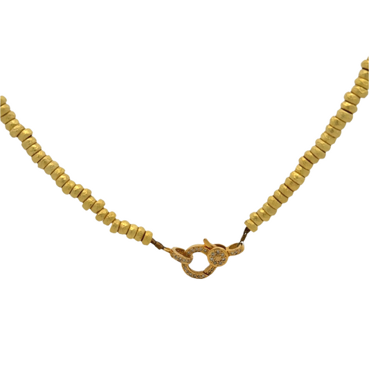 Gold Round Beaded Chain with Charms