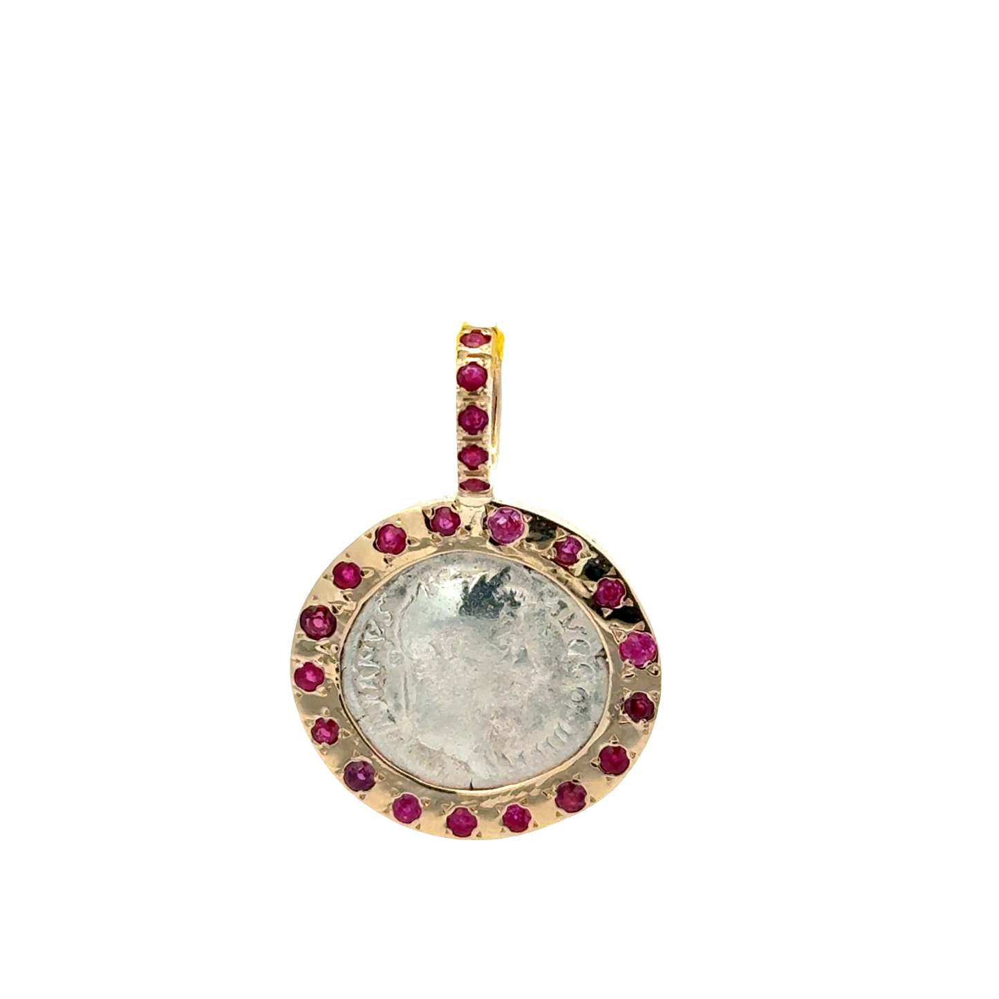 Ancient Roman Coin - Ruby Bezel